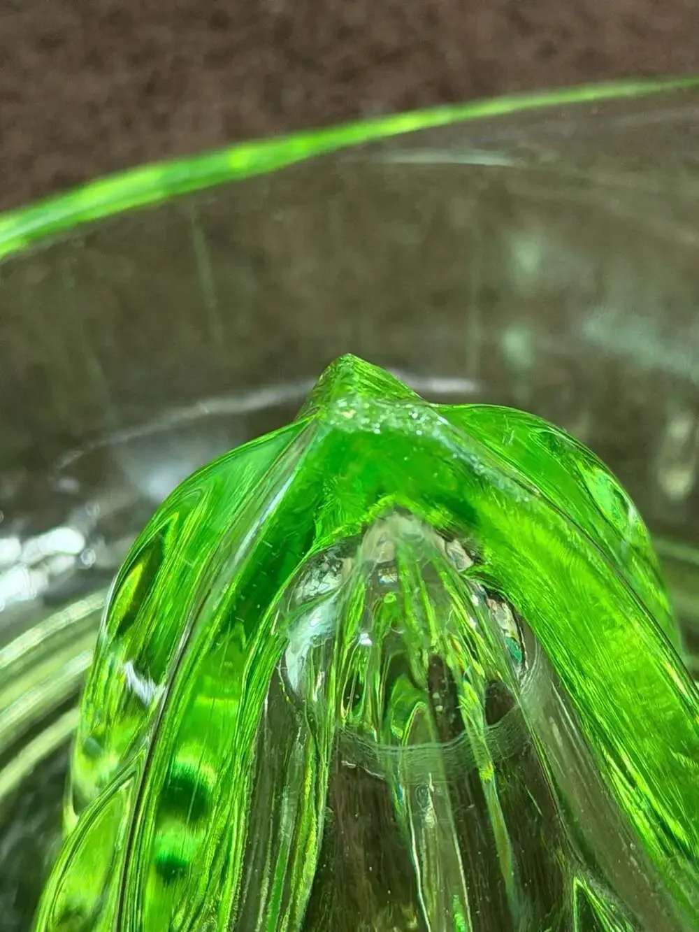 Vintage Depression Era Green Uranium Glass Citrus Juicer Reamer